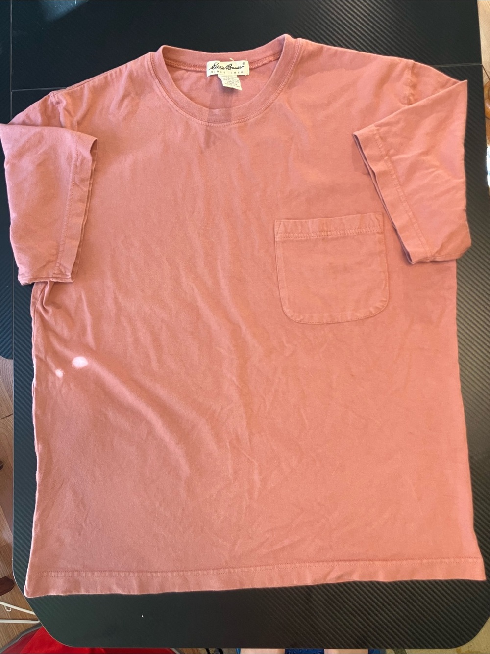 Eddie Bauer100% Cotton Dusty Rose Pocket Tee